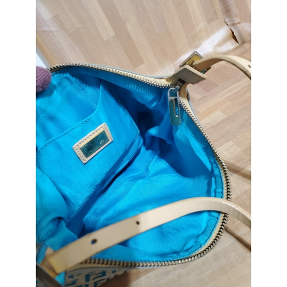 Fendi Blue/ Beige FF Zucchino Pochette Shoulder Bag - Picture 10 of 10